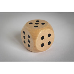 Dadi di legno Schima Ø 5 cm natural - personalizzabile con logo