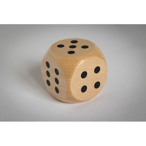 Dadi di legno Schima Ø 5 cm natural - personalizzabile con logo