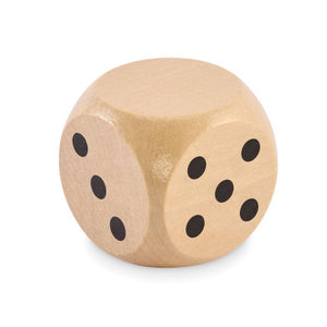 Dadi di legno Schima Ø 5 cm natural - personalizzabile con logo