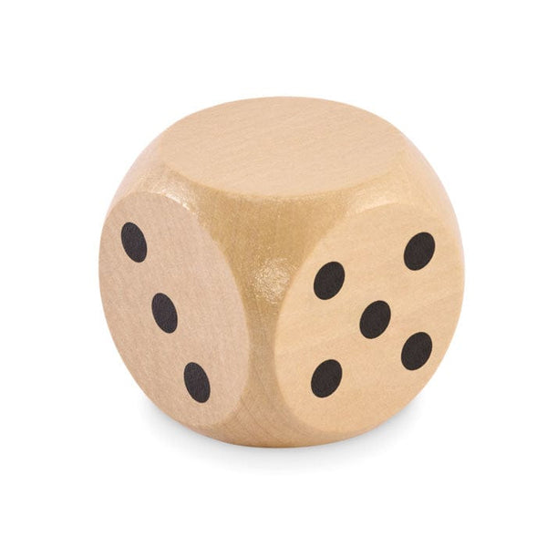 Dadi di legno Schima Ø 5 cm natural - personalizzabile con logo