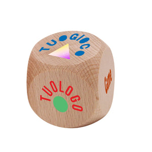 Dadi Personalizzati in faggio 6x6x6 - personalizzabile con logo