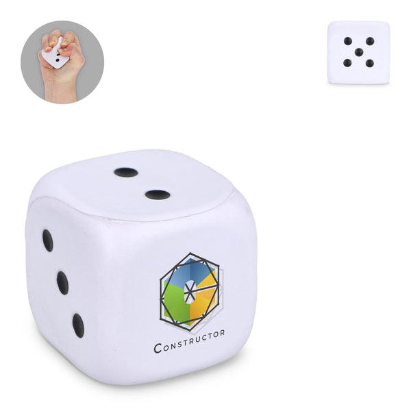 Dado antistress Bianco - personalizzabile con logo