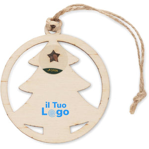 Decorazione a forma di albero con semi di abete Natural - personalizzabile con logo