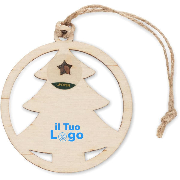 Decorazione a forma di albero con semi di abete Natural - personalizzabile con logo
