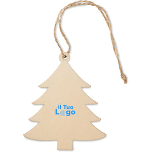 Decorazione albero beige - personalizzabile con logo