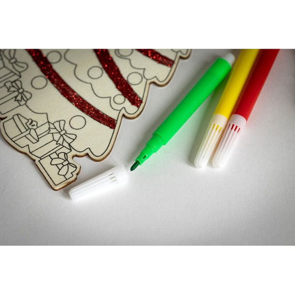 Decorazione Albero di Natale da colorare natural - personalizzabile con logo