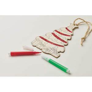 Decorazione Albero di Natale da colorare natural - personalizzabile con logo