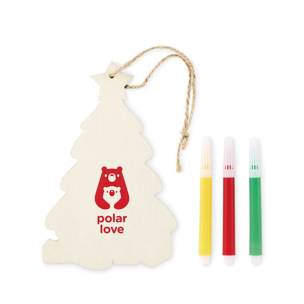 Decorazione Albero di Natale da colorare natural - personalizzabile con logo