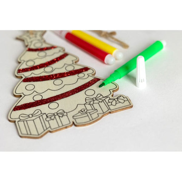 Decorazione Albero di Natale da colorare natural - personalizzabile con logo