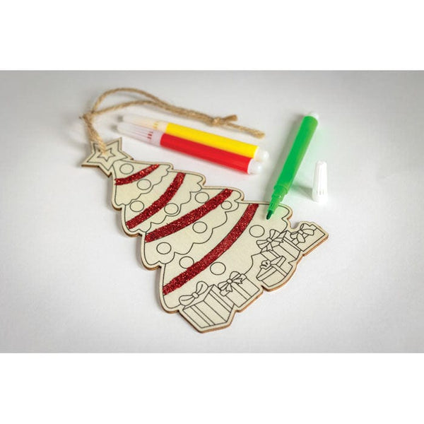 Decorazione Albero di Natale da colorare natural - personalizzabile con logo