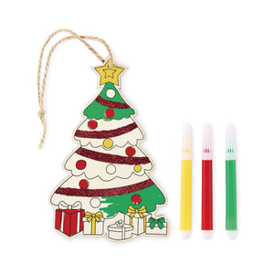 Decorazione Albero di Natale da colorare natural - personalizzabile con logo