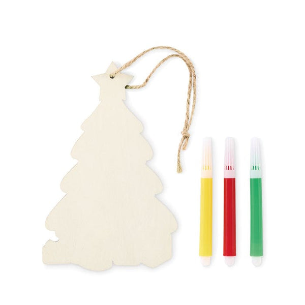 Decorazione Albero di Natale da colorare natural - personalizzabile con logo