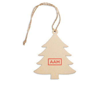 Decorazione albero beige - personalizzabile con logo