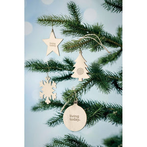 Decorazione albero beige - personalizzabile con logo