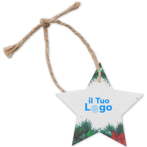 Decorazione natalizia  in carta bianco - personalizzabile con logo
