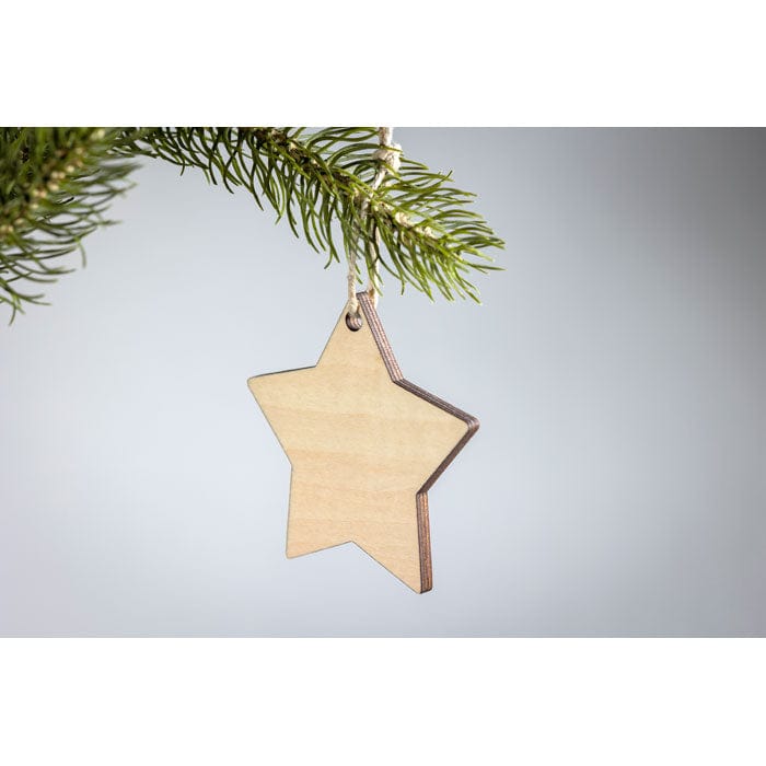 Decorazione natalizia (stella) beige - personalizzabile con logo