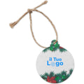 Decorazione pallina in carta piantabile bianco - personalizzabile con logo