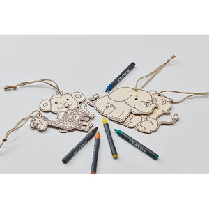 Decorazioni in legno da colorare Bianco - personalizzabile con logo