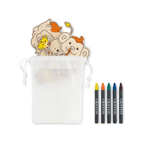 Decorazioni in legno da colorare Bianco - personalizzabile con logo