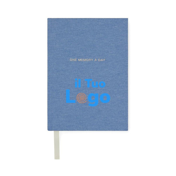 Diario VINGA One memory a day in carta riciclata GRS blu - personalizzabile con logo