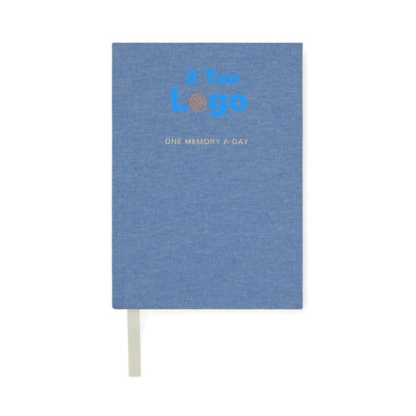 Diario VINGA One memory a day in carta riciclata GRS blu - personalizzabile con logo