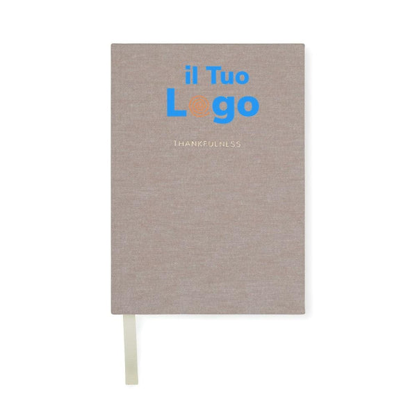 Diario VINGA Thankfulness in carta riciclata GRS beige - personalizzabile con logo