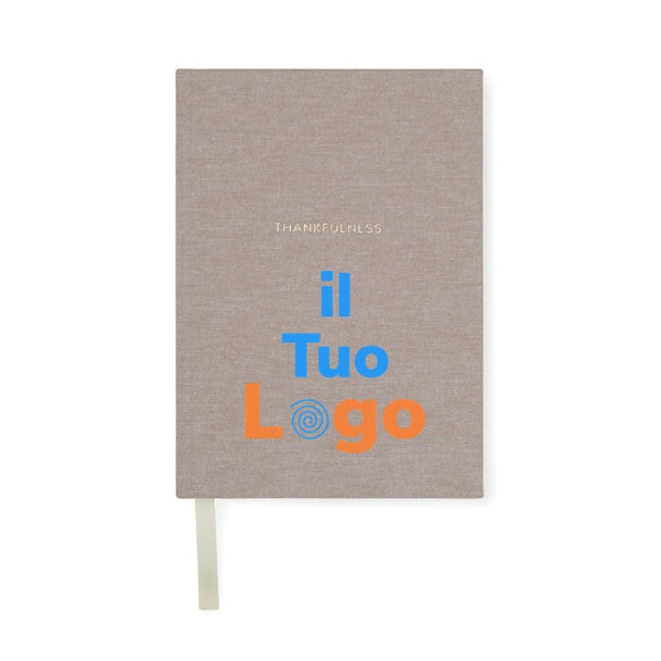 Diario VINGA Thankfulness in carta riciclata GRS beige - personalizzabile con logo