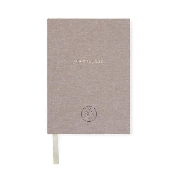 Diario VINGA Thankfulness in carta riciclata GRS beige - personalizzabile con logo