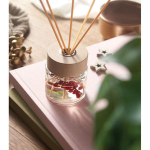 Diffusore alla vaniglia round 100 ml. Trasparente - personalizzabile con logo