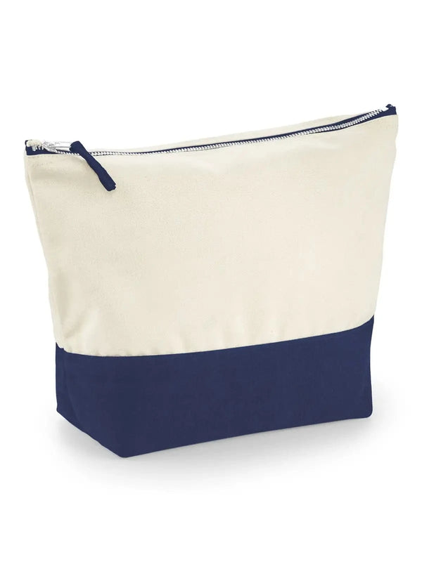 Dipped Base Canvas Accessory Bag M natural/ blu navy - personalizzabile con logo