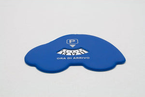 DISCO ORARIO PERSONALIZZATO - Forma originale "funny car" - personalizzabile con logo