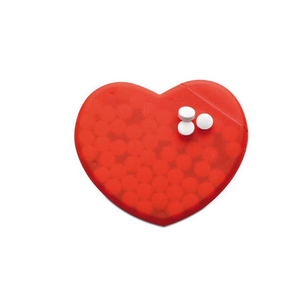 Dispenser mentine a cuore rosso - personalizzabile con logo