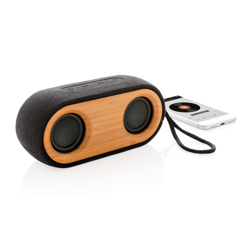 Doppio speaker Bamboo X nero - personalizzabile con logo
