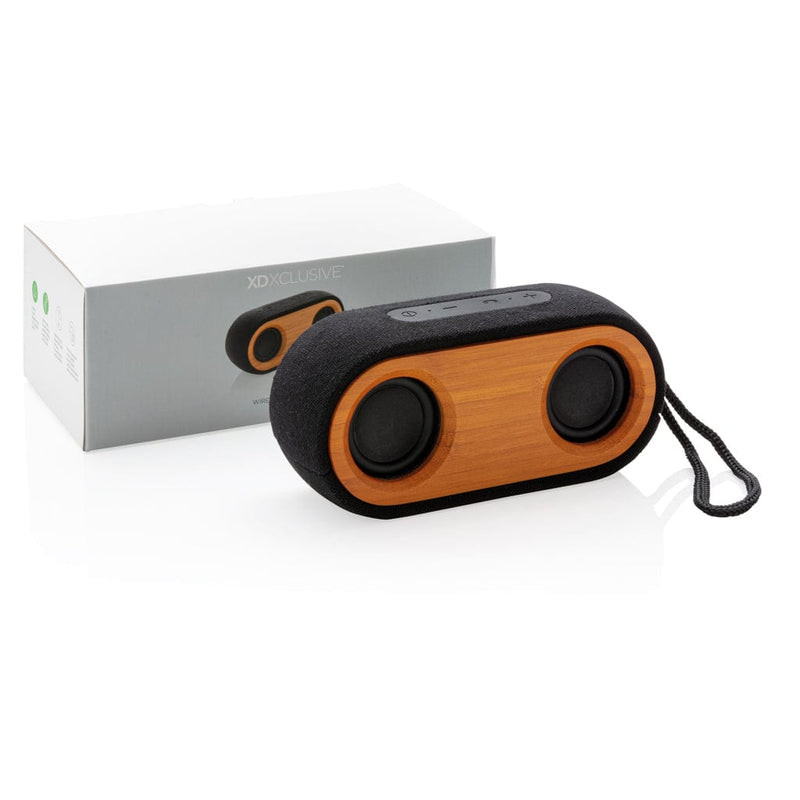 Doppio speaker Bamboo X nero - personalizzabile con logo
