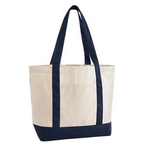 EarthAware Organic Varsity Shopper blu navy - personalizzabile con logo