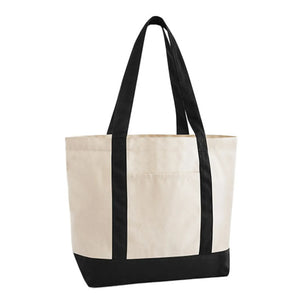 EarthAware Organic Varsity Shopper nero - personalizzabile con logo