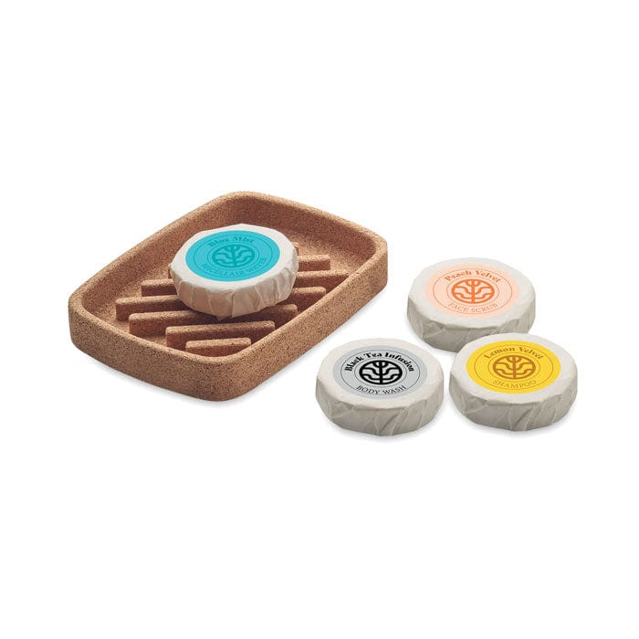 Eco set regalo di bellezza 4 pezzi beige - personalizzabile con logo