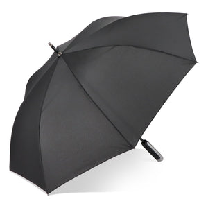 Emerantia 190T Pongee 23" Ombrello a bastone Apertura automatica Nero - personalizzabile con logo