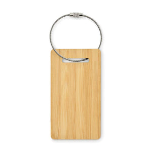 Etichetta bagagli in bambù natural - personalizzabile con logo