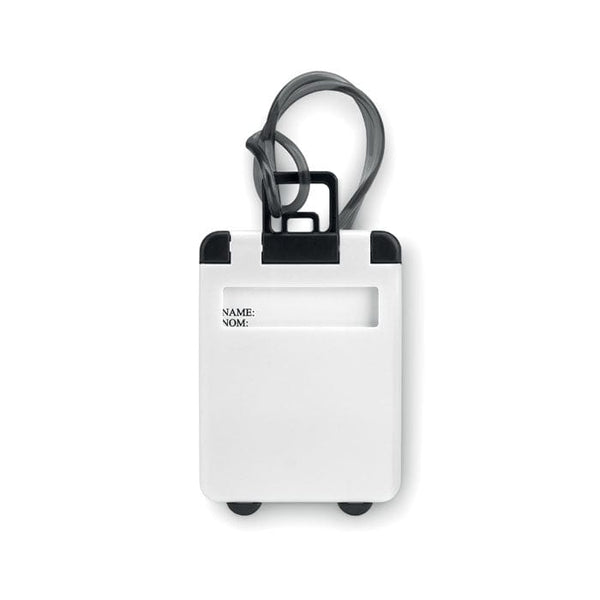 Etichetta bagaglio in alluminio per valige bianco - personalizzabile con logo