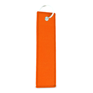 Etichetta bagaglio con portachiavi Arancione - personalizzabile con logo