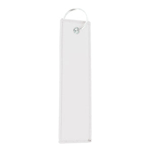 Etichetta bagaglio con portachiavi Bianco - personalizzabile con logo