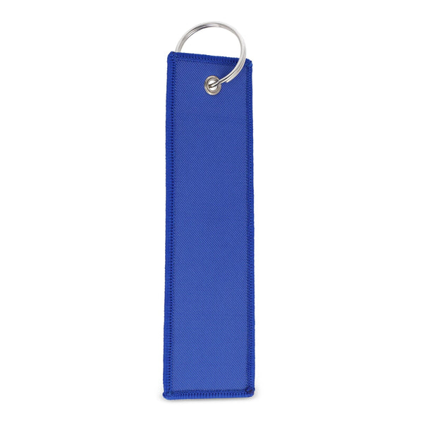 Etichetta bagaglio con portachiavi Blu - personalizzabile con logo