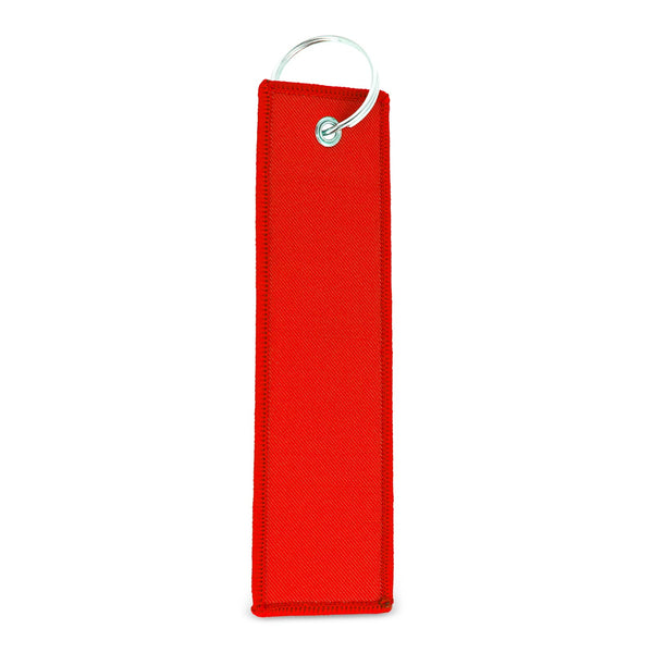 Etichetta bagaglio con portachiavi Rosso - personalizzabile con logo