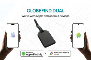 Etichetta bagaglio finder Globefind Dual RCS nero - personalizzabile con logo