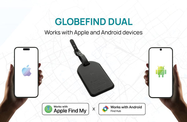 Etichetta bagaglio finder Globefind Dual RCS nero - personalizzabile con logo