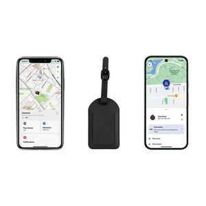 Etichetta bagaglio finder Globefind Dual RCS nero - personalizzabile con logo