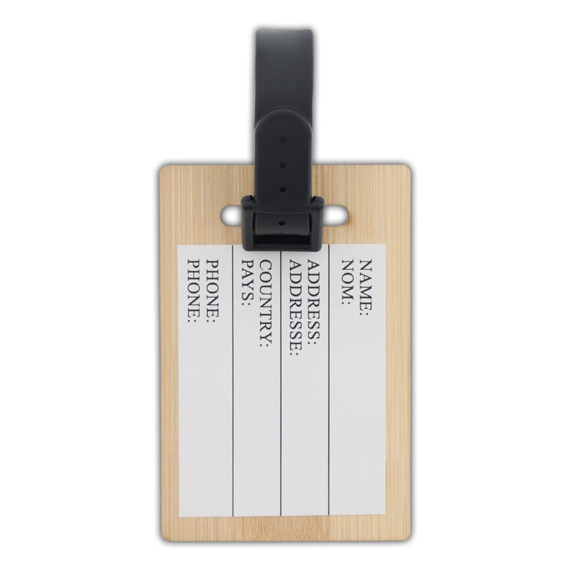 Etichetta bagaglio in bambù natural - personalizzabile con logo