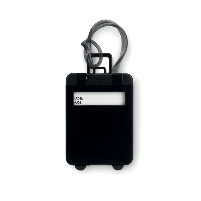 Etichetta bagaglio in alluminio per valige Nero - personalizzabile con logo