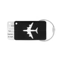 Etichetta bagaglio in alluminio plane Nero - personalizzabile con logo